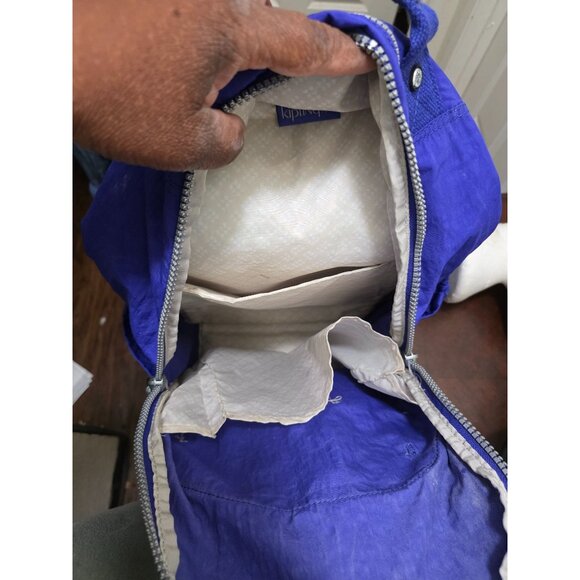 Kipling Blue Nylon Backpack Adjustable Straps Front Zipper Pocket & Spacious Int - Picture 4 of 13